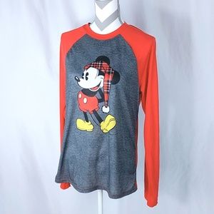Disney Mickey Baseball Shirt Pajama Top Medium